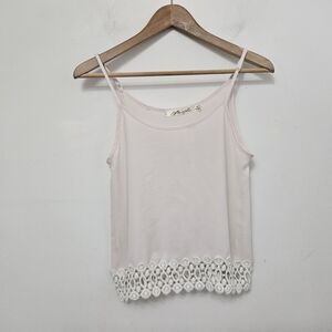 LIBERTY LOVE Women's Pink Transparent Cropped Tank Top Size XS